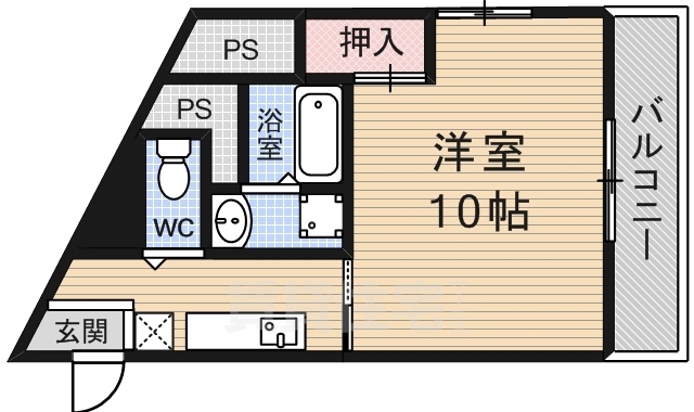 京都市山科区東野北井ノ上町のマンションの間取り