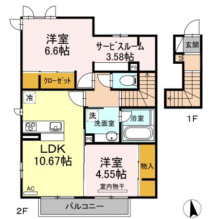 Ｅｓｐｅｒｉｏ　Ｂ棟の間取り