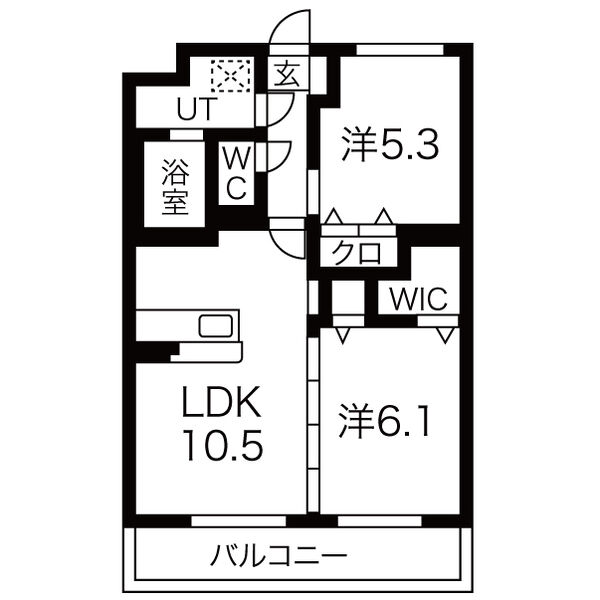 【半田市桐ケ丘のアパートの間取り】