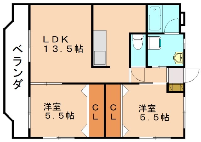 飯塚市川津のマンションの間取り