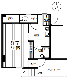 仙台市青葉区通町のアパートの間取り