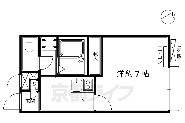 京都市東山区今熊野宝蔵町のアパートの間取り