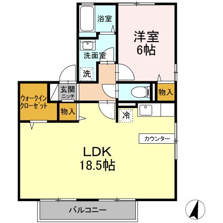 甲斐市玉川のアパートの間取り