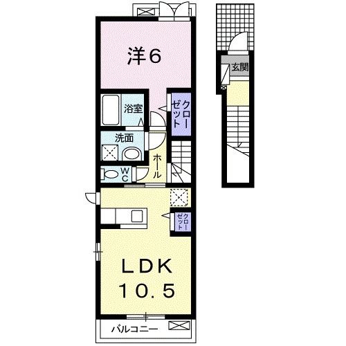 石巻市鹿妻南のアパートの間取り