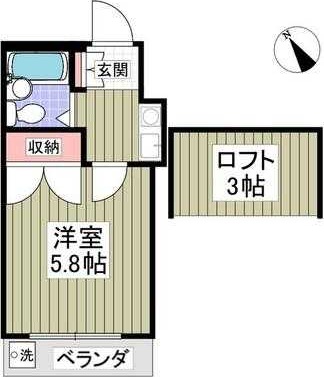 鶴ヶ島市富士見のアパートの間取り