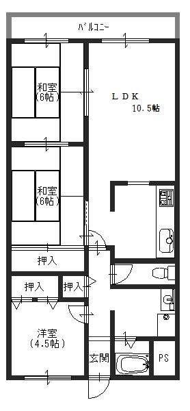 藤和東加古川ハイタウン　A棟の間取り