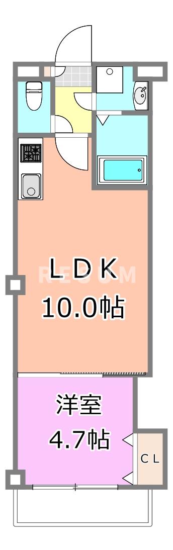 千葉市中央区長洲のマンションの間取り