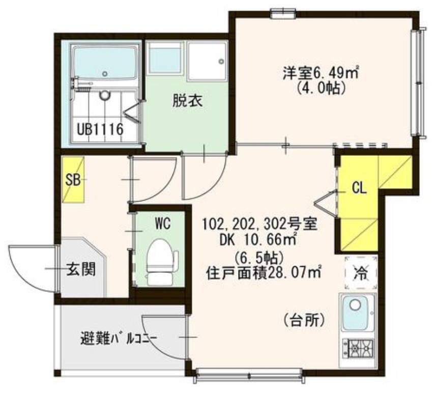 【大阪市住吉区上住吉のアパートの間取り】