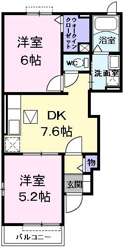 【青梅市二俣尾のアパートの間取り】