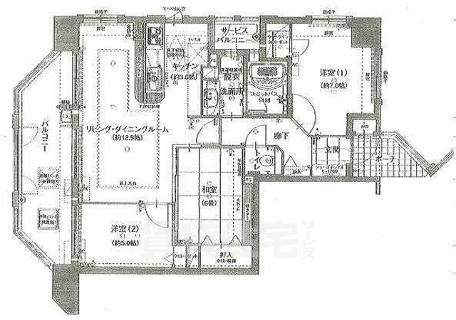 【福岡市博多区竹丘町のマンションの間取り】