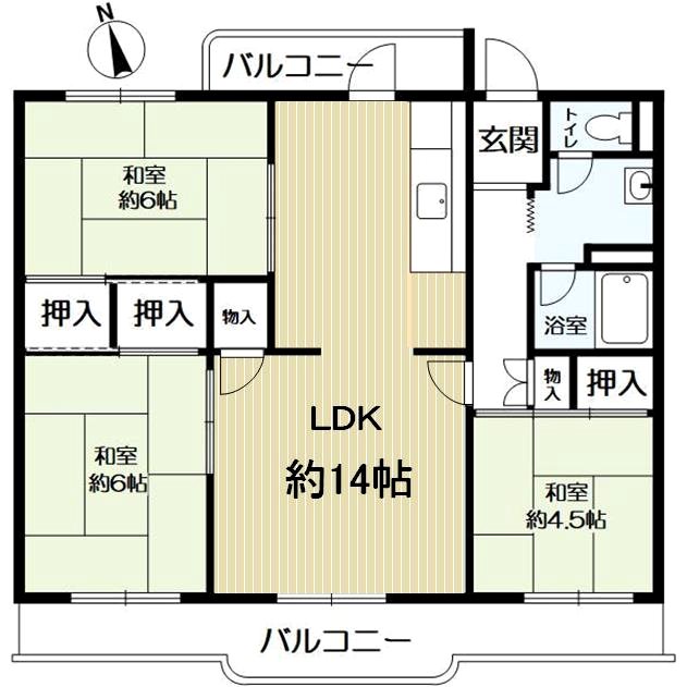 名谷竜が台住宅１０号棟の間取り