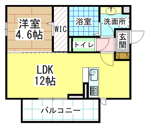 北九州市門司区葛葉のアパートの間取り