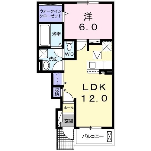 姫路市梅ケ谷町のアパートの間取り