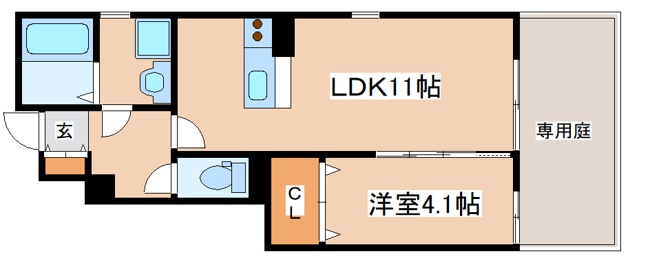 姫路市四郷町本郷のアパートの間取り