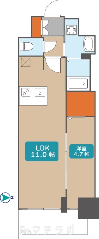 名古屋市東区代官町のマンションの間取り