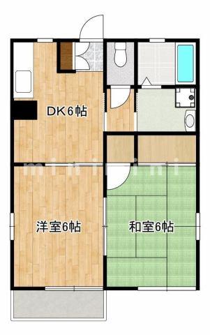 熊本市中央区島崎のアパートの間取り