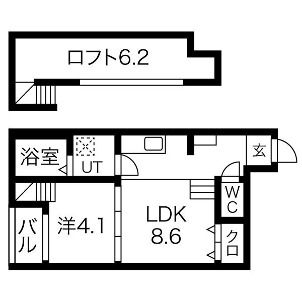 名古屋市北区大曽根のアパートの間取り