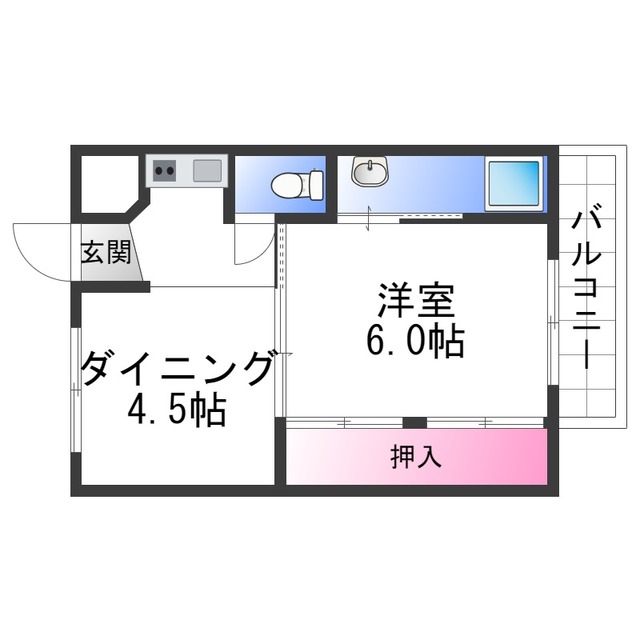 ビレッジハウス春木2号棟の間取り