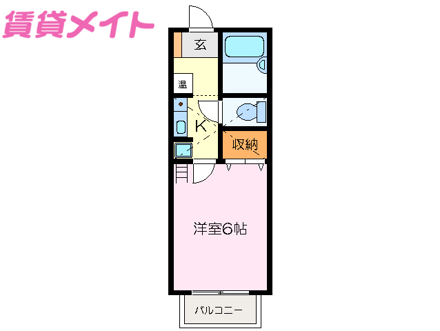 松阪市末広町のアパートの間取り