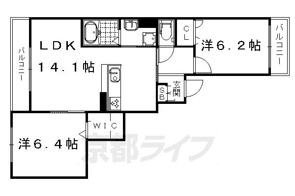 リヴィエール西京極の間取り