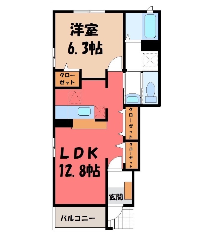 古河市水海のアパートの間取り