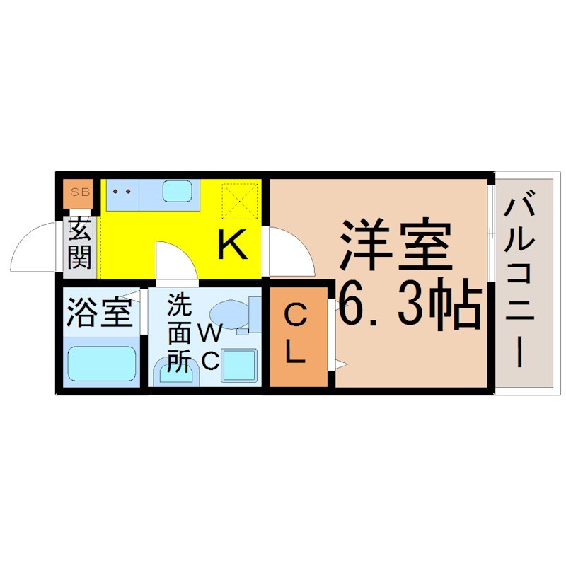 名古屋市中川区東中島町のアパートの間取り