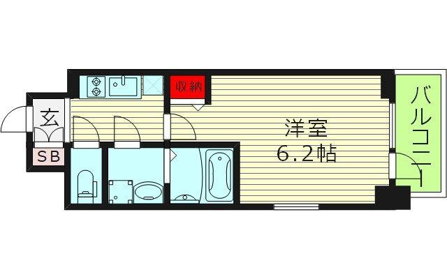 大阪市東成区大今里西のマンションの間取り