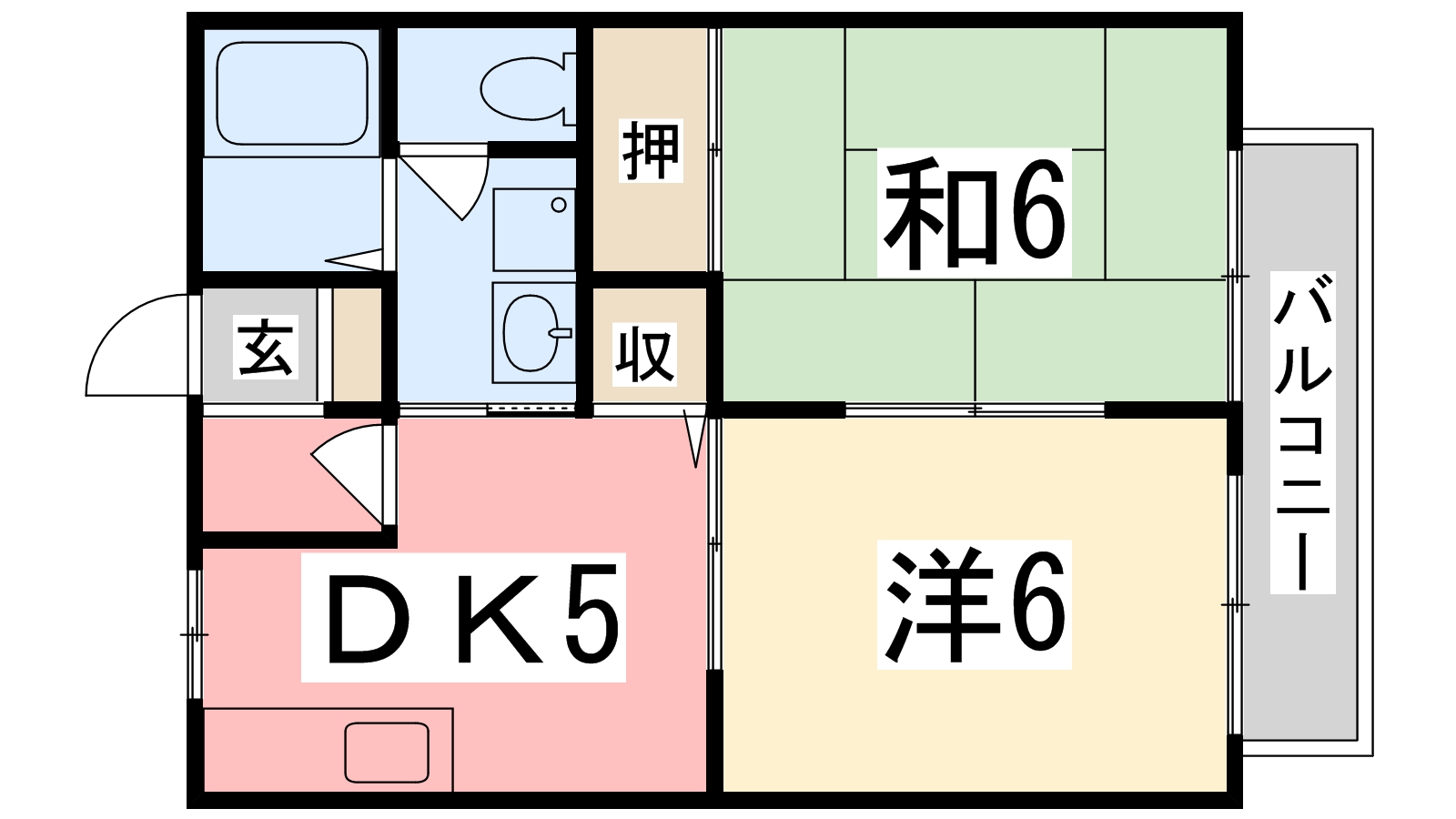 相生市汐見台のアパートの間取り