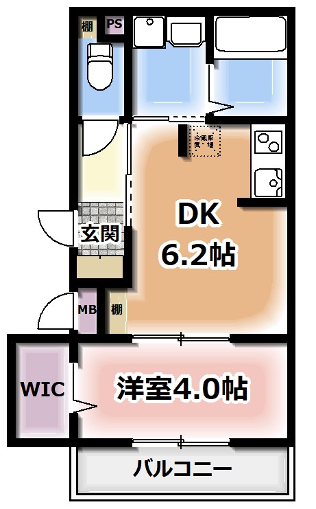 枚方市星丘のアパートの間取り