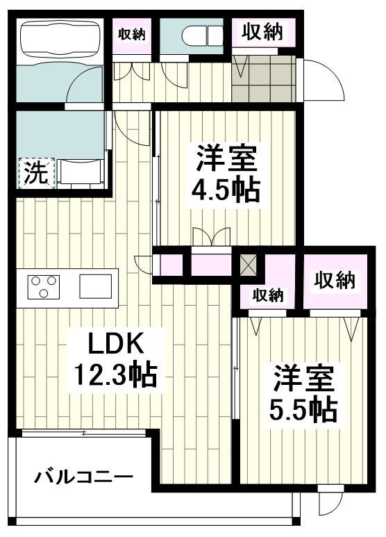 藤沢市藤沢のマンションの間取り