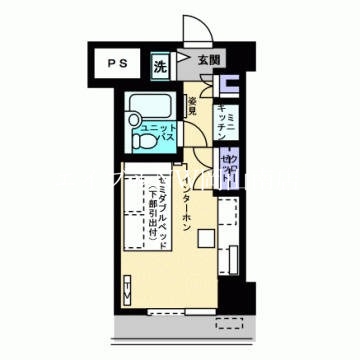 岡山市北区弓之町のマンションの間取り