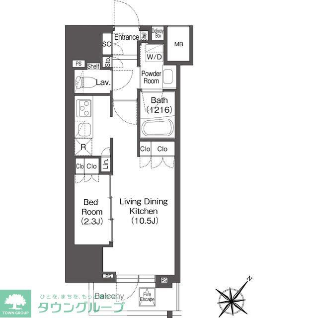 渋谷区代々木のマンションの間取り