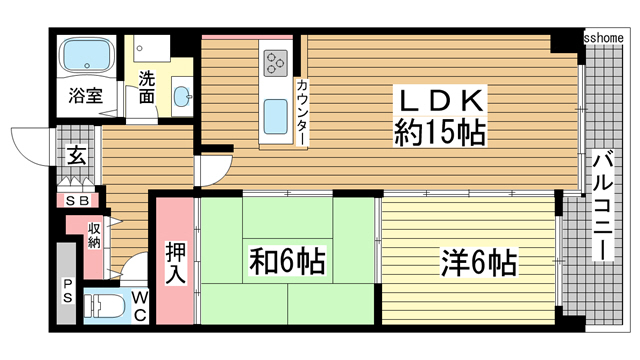 グランディア六甲楠丘の間取り