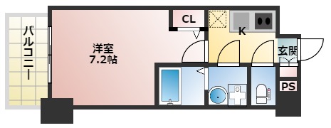 S-RESIDENCE堺筋本町Deuxの間取り