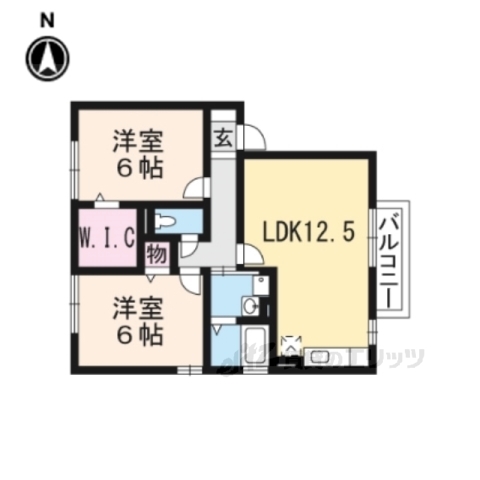 綾部市青野町のアパートの間取り