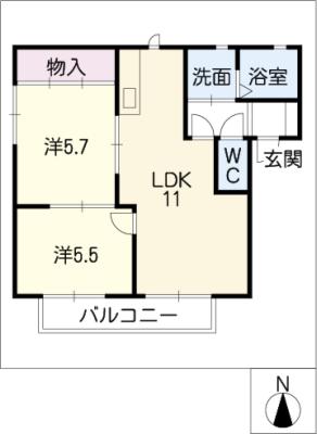 パークサイドハイツ　Ｄ棟の間取り