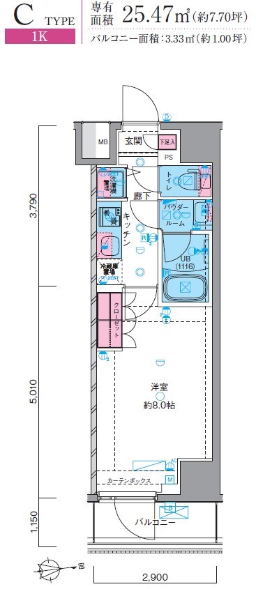 GENOVIA鷺ノ宮skygardenの間取り