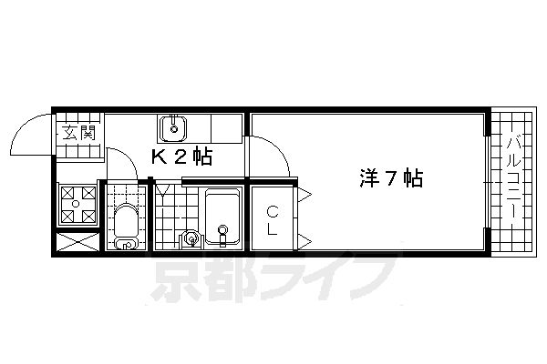 城陽市枇杷庄のマンションの間取り