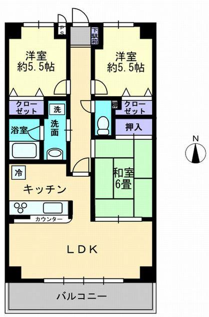 高松市元山町のマンションの間取り