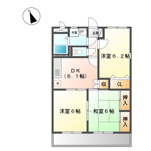 フレンドリーヒルA棟の間取り