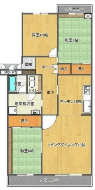 内野南第一団地の間取り