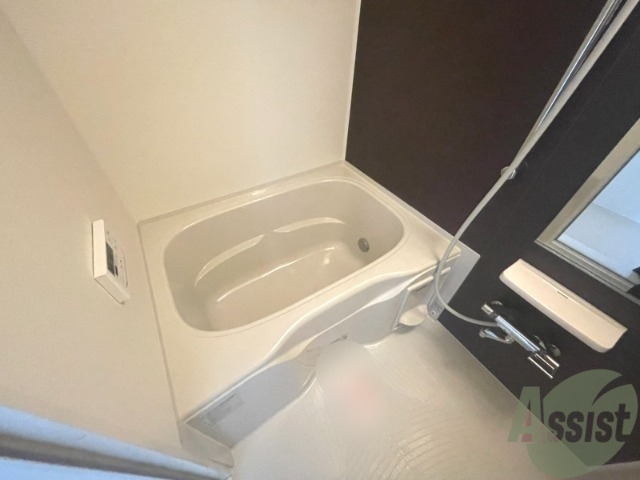 バス・シャワールーム　バスルームは狭すぎず、シャワーも浴びやすそうです。