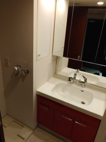 洗面設備　スペースが確保できる洗面所です