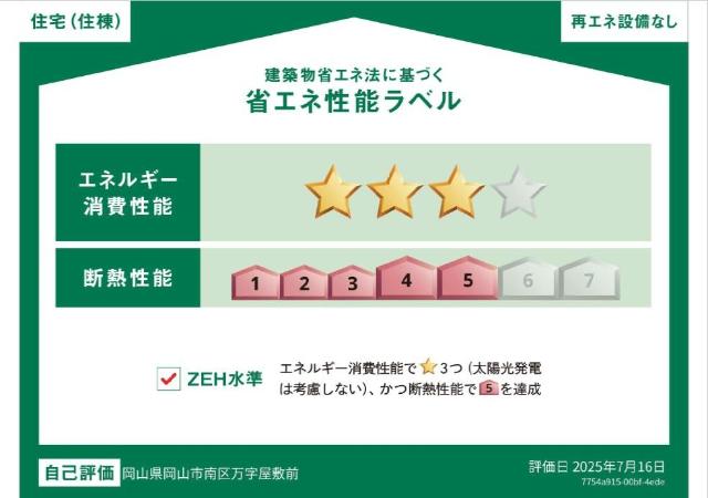 建物外観　省エネ性能ラベル