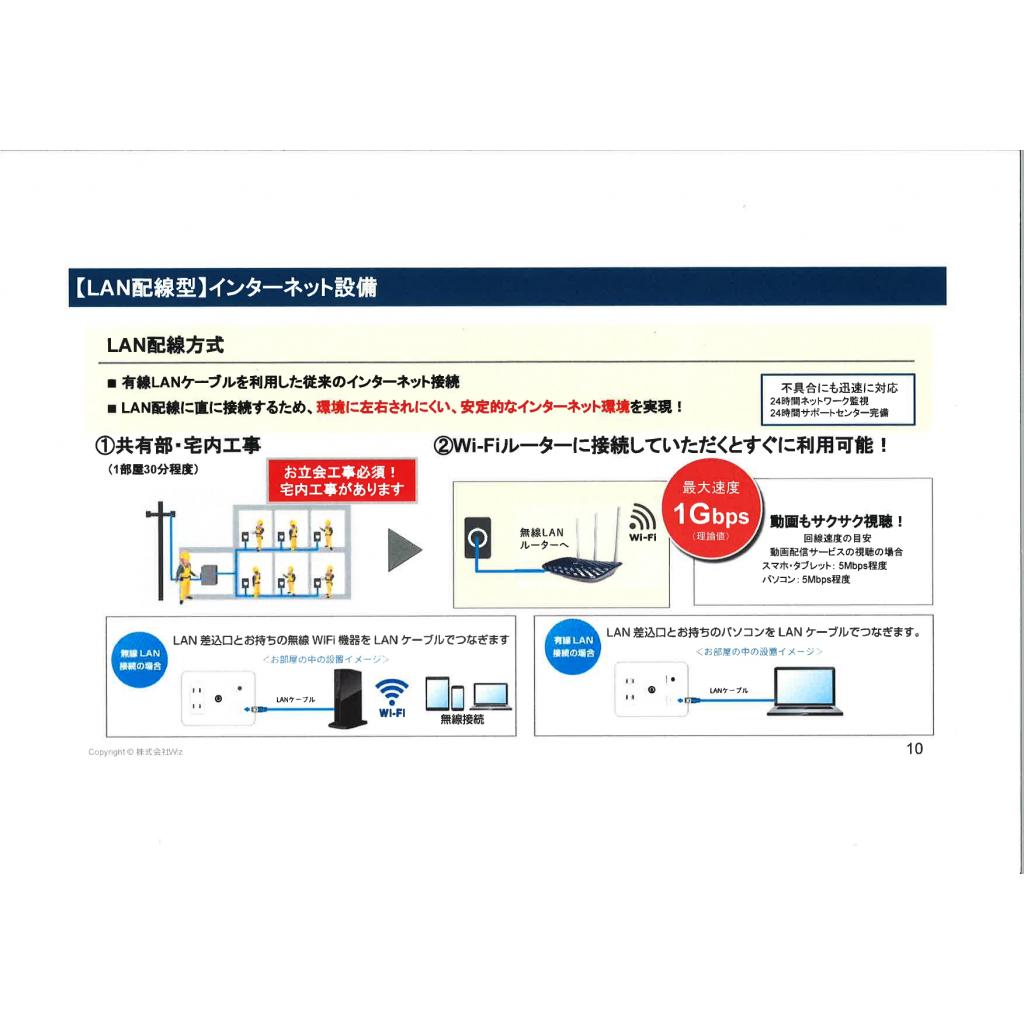 その他設備　インターネット使用無料