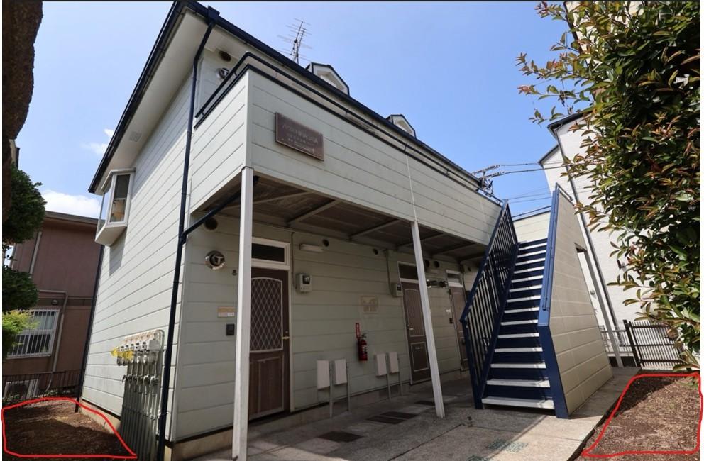 建物外観　ミントブルーのおしゃれな外観です