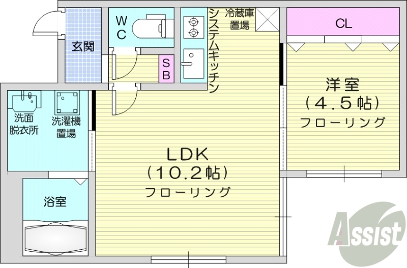 プレシェルト札幌苗穂の間取り写真