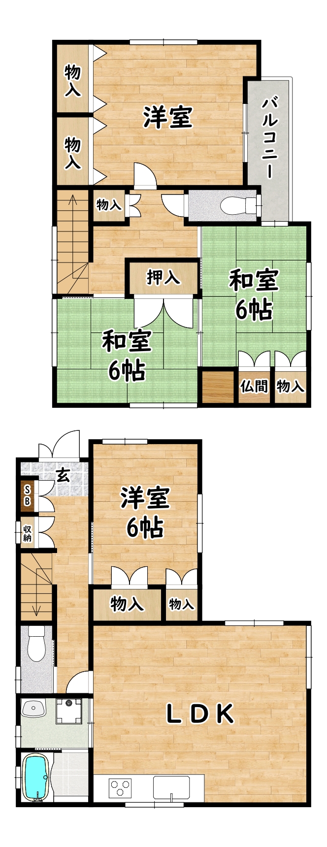 ＪＲ関西本線 久宝寺駅 徒歩14分 2階建 築19年の間取り写真