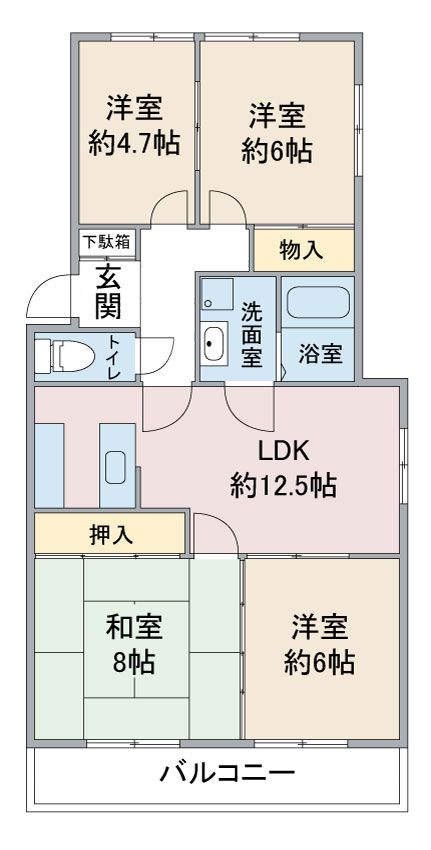 レスカール社台の間取り