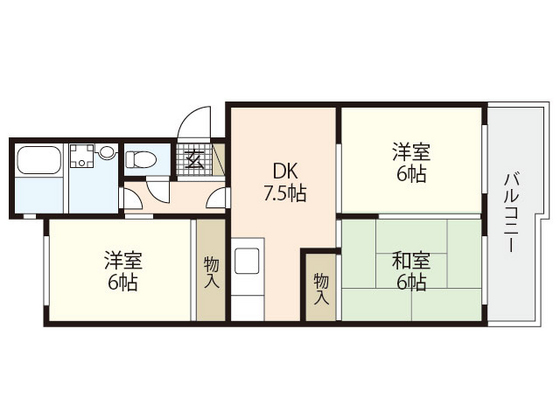 【広島市西区井口台のマンションの間取り】